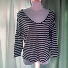 NATURAL BEAUTY BASICストライプ柄 長袖Tシャ...