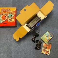プレステ2本体・コントローラー(ゲーム2種と太鼓の達人おまけ)の画像