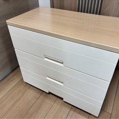 【3段チェスト ナチュラル×ホワイト】