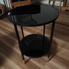 IKEA ガラステーブル　ブラック
