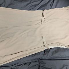 500円　古着ドゥクラッセ　ベージュ　フレンチスリーブワンピース