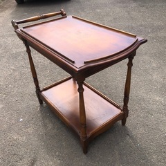優美な木製家具】オールドカリモク アンティーク キッチンワゴン