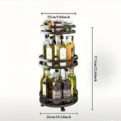 未使用3段回転式スパイス/化粧品収納ラック