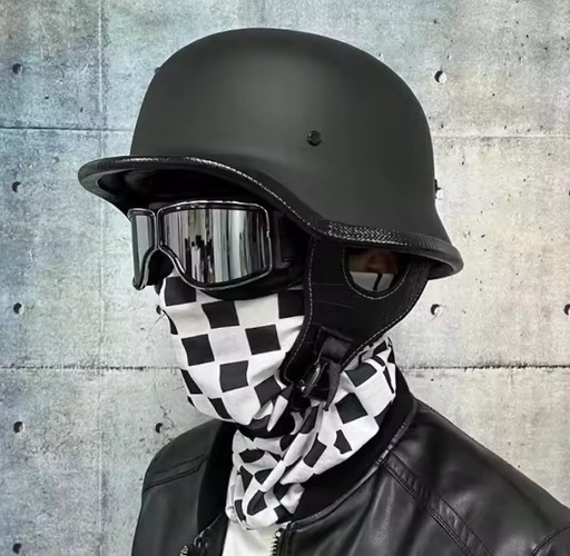 バイクヘルメット ガンメタ ダックテールロング フリーサイズ
