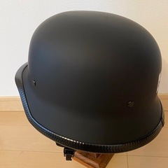 最終値下げ　新品未使用　バイクナチヘル　マットブラック　ハーフヘルメット　黒　Ｌサイズ59-60 ロングダックテール　の画像