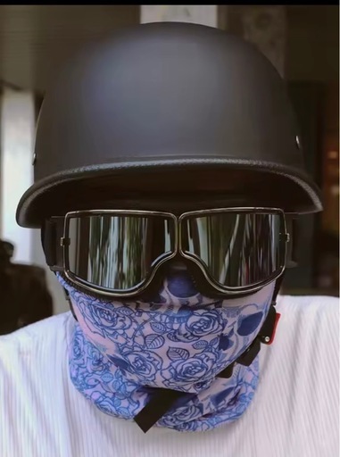 バイクヘルメット ガンメタ ダックテールロング フリーサイズ