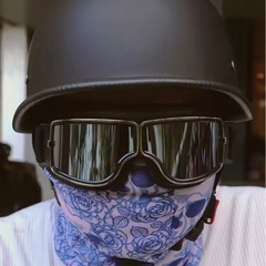 バイクヘルメット ブラックマット 黒 ダックテールロング