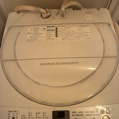 洗濯機　SHARP 2016年製の画像