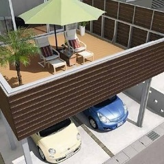駐車場 屋根 カーポート 2台分 バルコニー
