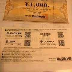 期限切れ　2000円分　記念に　ビックカメラ　　株主優待の画像