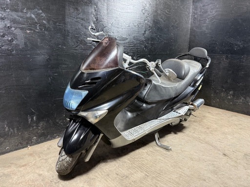 ★支払総額4.5万円★激安バイク続々入荷中！お気軽にお問い合わせください！！ ヤマハ マジェスティ125FI 黒 社外マフラー！ 社外エアクリ！ 社外ハンドル！ アルミステップ！ 車格大きい125cc！ 社外サイドスタンド！