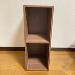 ニトリ 連結できるNカラボ スリム 2段 ブラウン＋カゴ付きの画像