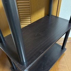 3段　ラック　ダーク木目調の画像