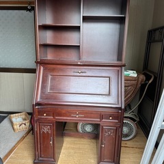 ライティングデスク　テーブル　収納　レトロ