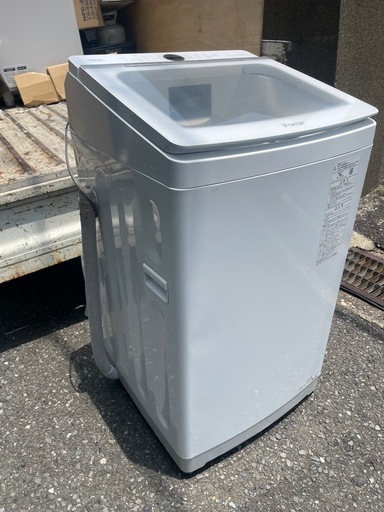 北九州市内配送無料　保証付き 値下げた 2021年製AQUA アクア Prette（プレッテ） 簡易乾燥機能付き洗濯機 8.0kg ホワイト AQW-GVX80J