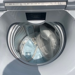 北九州市内配送無料　保証付き 値下げた 2021年製AQUA アクア Prette（プレッテ） 簡易乾燥機能付き洗濯機 8.0kg ホワイト AQW-GVX80Jの画像