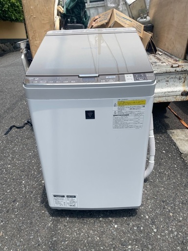 北九州市内配送無料　保証付き シャープ SHARP タテ型洗濯乾燥機 （8.0kg） ゴールド系 ES-GX8A-N