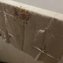 麻　刺繍　クロスの画像