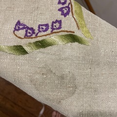 麻　刺繍　クロスの画像