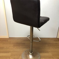 【引取り限定】タンスのゲン カウンターチェア 昇降式 回転式 足置き付 背もたれ付 ハイチェアー バーチェアー ヴィンテージ調 ブラウン 北欧 の画像