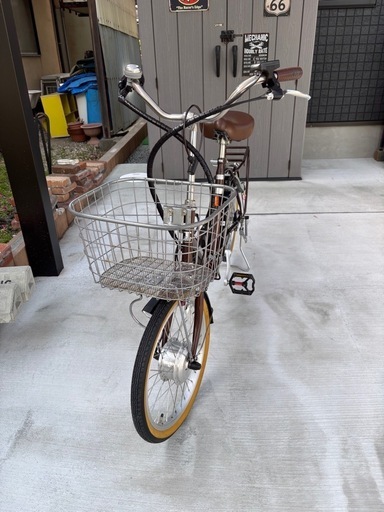 電動アシスト折りたたみ自転車(ブラウン)　美品！