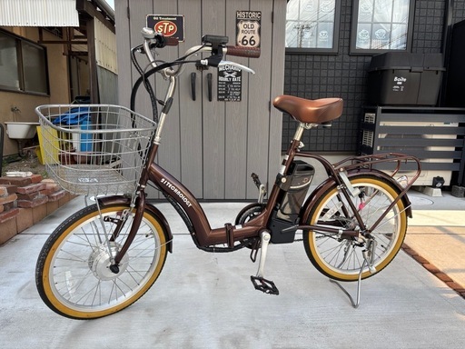 電動アシスト折りたたみ自転車(ブラウン)　美品！