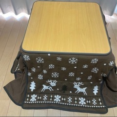 急募！5/20夜、5/21で受け渡しできる方！ 【中古品】こたつ机 こたつ布団、高さ上げ脚つけられますの画像