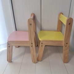 大和屋 ヤマトヤ yamatoya ノスタ リトルチェア イエローとピンク 2脚セットの画像