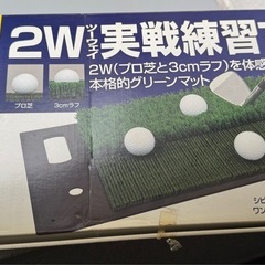 ゴルフ 2W実戦練習マット、ベタピンアプローチ、素振りバットセット  