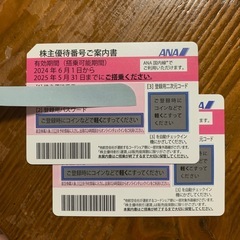 2025/5月末までANA株主優待券2枚
 