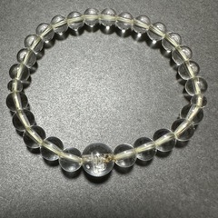 梵字入り水晶ブレスレット本尊・【阿弥陀如来】梵字【キリーク】水晶ブレス 天然石【お値下げ致しました】の画像