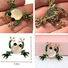 エナメルかえるブローチ/ピン（新品）の画像