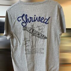 STOOGE メンズTシャツ Lサイズ グレー サーフ風プリント 夏にぴったり！の画像