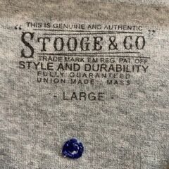 STOOGE メンズTシャツ Lサイズ グレー サーフ風プリント 夏にぴったり！の画像