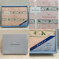 『未使用品』WEDGWOOD ウェッジウッド/タオルケット/ピンク/ブルー/２点セット/ワイルドストロベリー/C0EQ0119の画像