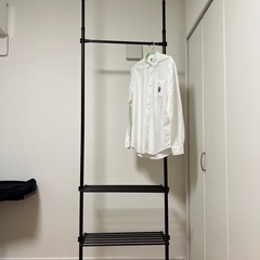 【突っ張りハンガーラック 棚付き】スリムとワイドの2つセット