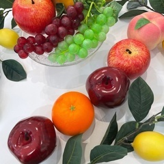 5/25まで！食品サンプルフルーツセットとガラス台の画像