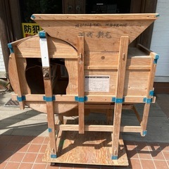 唐箕　木製　現状品　ジャンク　ミズホ　トーミ　手回し式　農機具　昭和レトロの画像