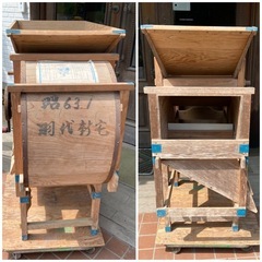 唐箕　木製　現状品　ジャンク　ミズホ　トーミ　手回し式　農機具　昭和レトロの画像