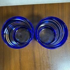 Cristal d'Arques クリスタルダルク ペアグラス ブルーフランス製の画像