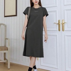 美品　ルームウェア　ワンピース　Mサイズ　チャコール　レディース