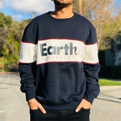 H&M ネイビー　スウェット　デザインスウェットシャツ　トレーナ...
