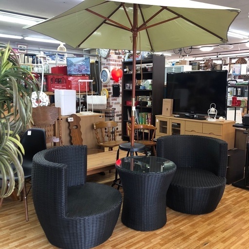 ラタン調 ガーデンテーブルセット アジアンリゾート