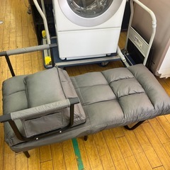 5ACG1 オットマン付きチェア　1人がけ 椅子 グレー クッション の画像