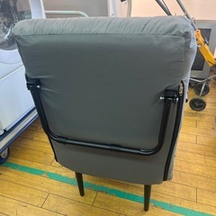 5ACG1 オットマン付きチェア　1人がけ 椅子 グレー クッション の画像