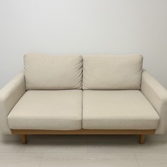 【美品】Moss 2人掛けコーデュロイソファ　アイボリー　