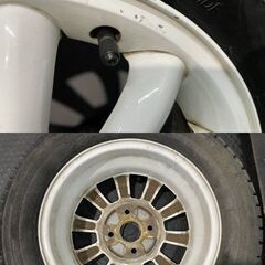 【BS BLIZZAK VRX2 155/65R13】スタッドレス【SUZUKI アルトラパン 純正ホイール 13インチ 4J4HPCD100+45】22年製 ホワイト　(KTD389)クレジットカード QRコード決済可能の画像