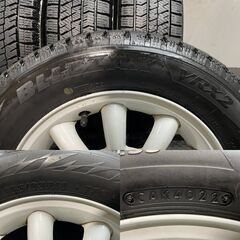 【BS BLIZZAK VRX2 155/65R13】スタッドレス【SUZUKI アルトラパン 純正ホイール 13インチ 4J4HPCD100+45】22年製 ホワイト　(KTD389)クレジットカード QRコード決済可能の画像