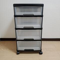 ローラー付き収納ケース　黒