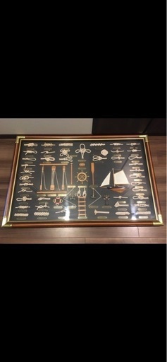 にっぽん丸　ロープ　ノットボード　額縁　壁掛け　インテリア　客船　商船三井　美品　ポスター　お土産　プレゼント　限定　特典　非売品